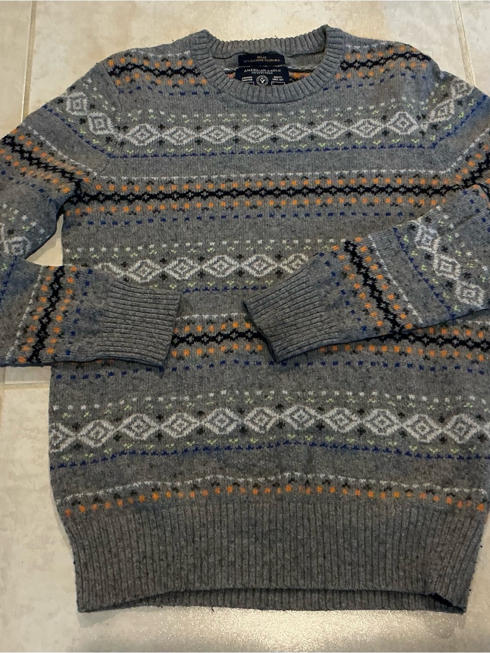 American Eagle Outfitters Women’s Fair Isle Nordic Crewneck Sweater Size S/P